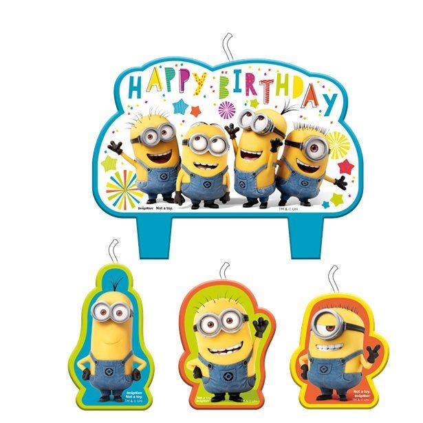 Minions Birthday Candles (4pk)