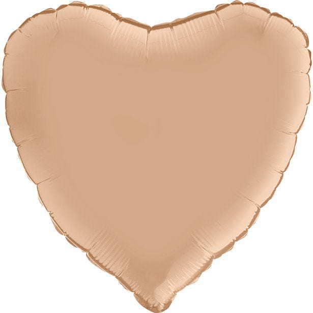 Satin Nude Heart Foil Balloon - 18"