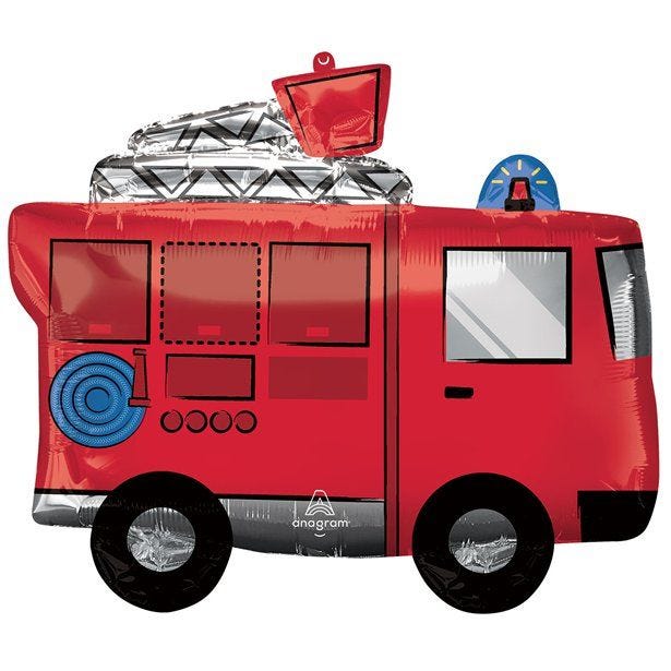 Fire Truck Giant Foil Balloon - 26"