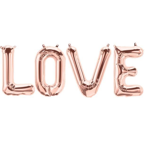 LOVE Rose Gold Balloons - 16" Foil