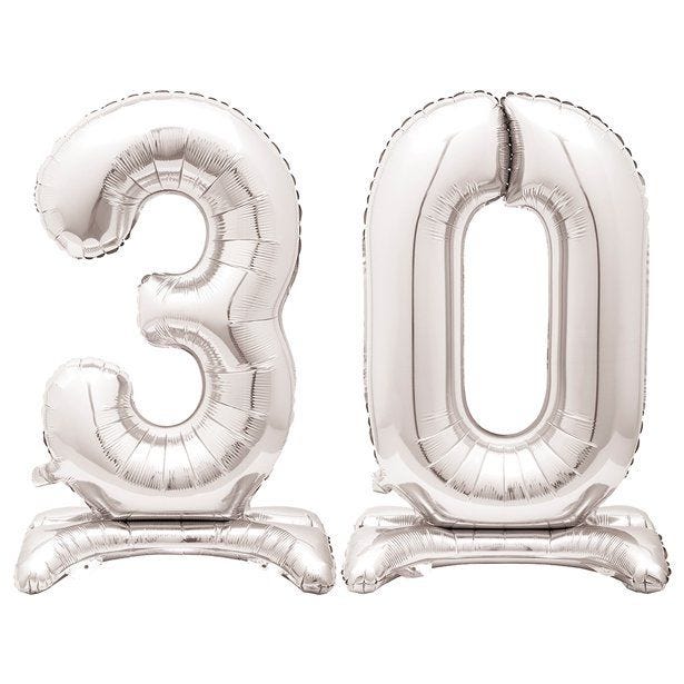 Silver 30 Standing Balloon Kit - 30" Foil