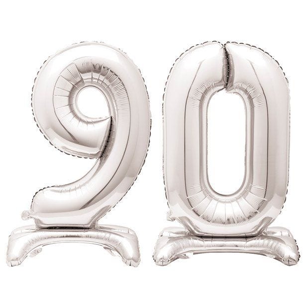 Silver 90 Standing Balloon Kit - 30" Foil