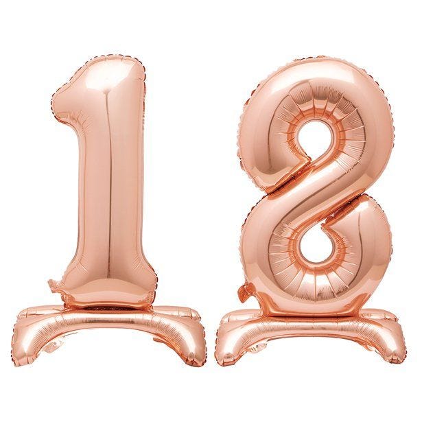 Rose Gold 18 Standing Balloon Kit - 30" Foil