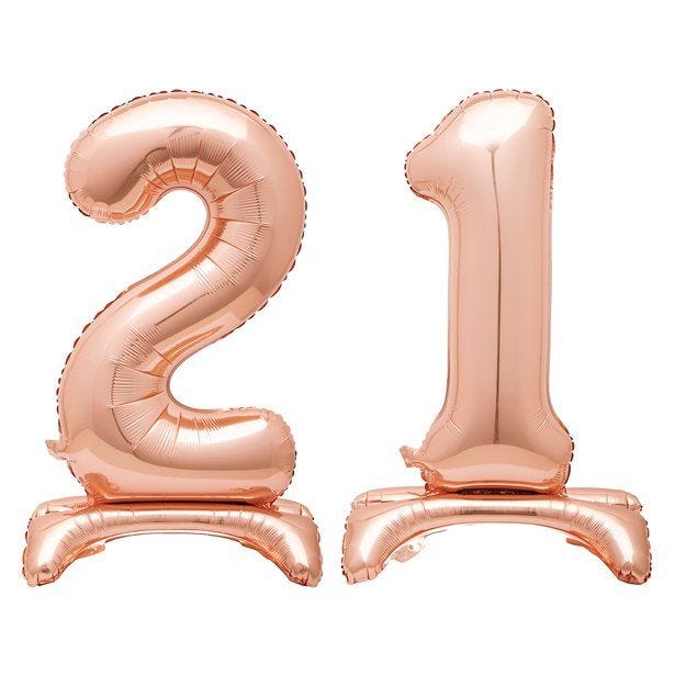 Rose Gold 21 Standing Balloon Kit - 30" Foil