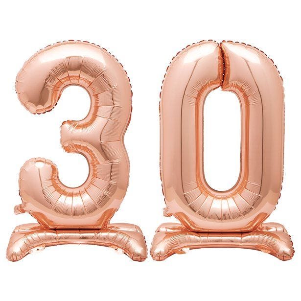 Rose Gold 30 Standing Balloon Kit - 30" Foil