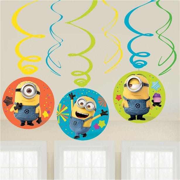 Minions Hanging Swirls - 45cm (6pk)