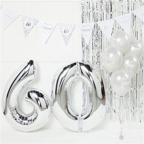 60th Diamond Wedding Anniversary Decorating Kit