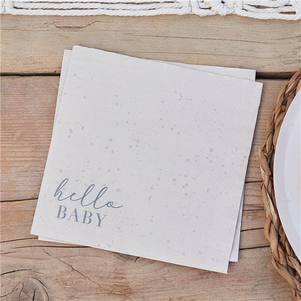 Hello Baby Eco Paper Napkins - 33cm (16pk)