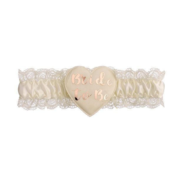 Cream & Rose Gold Bride to Be Garter