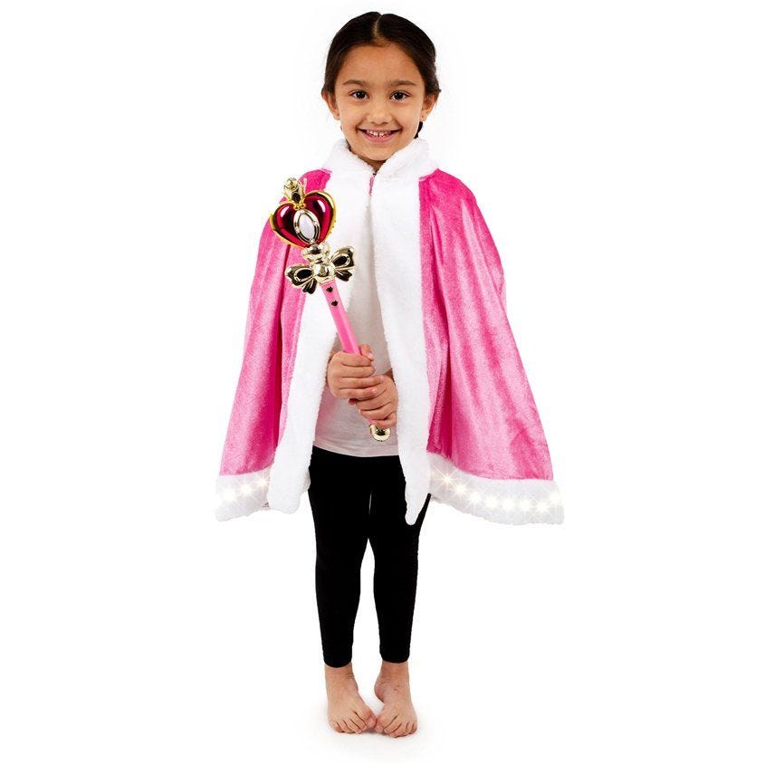 Pink Light up Cape & Wand - Child