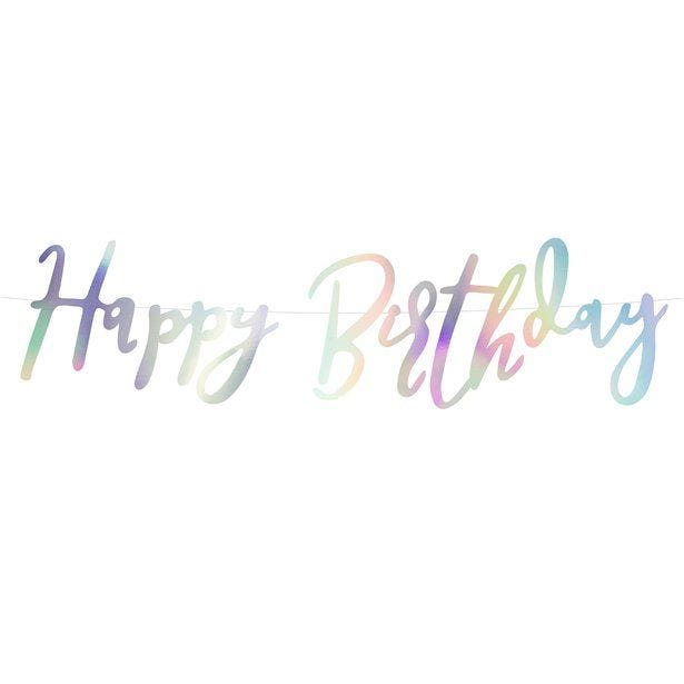 Iridescent 'Happy Birthday' Paper Letter Banner - 62cm