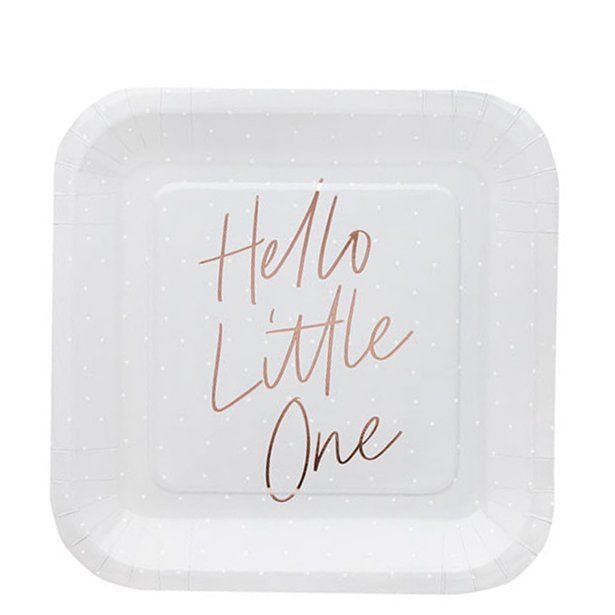 Hello Little One Paper Party Plates - 22.5cm (10pk)