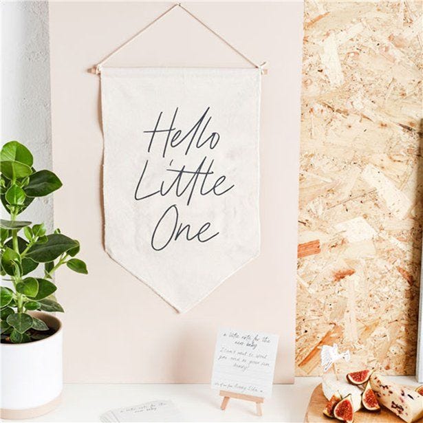 Hello Little One Canvas Sign & Cards