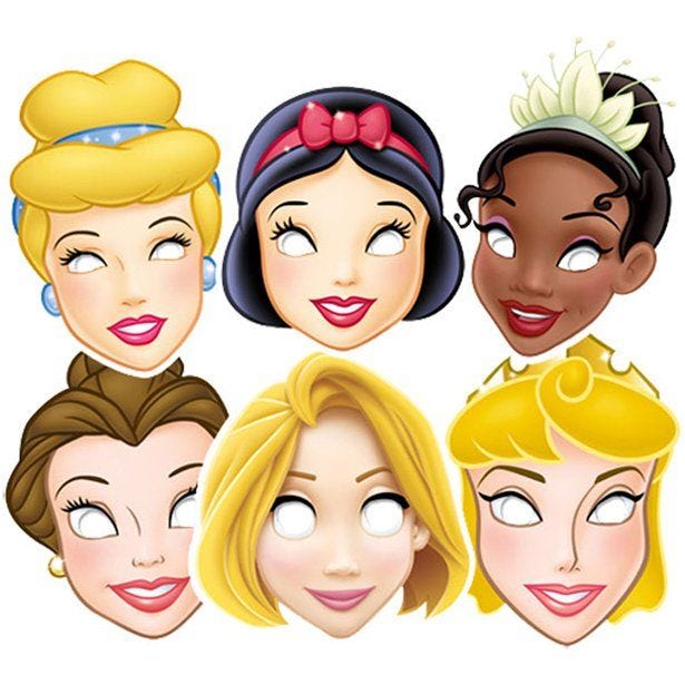 Disney Princesses Card Masks (6pk)