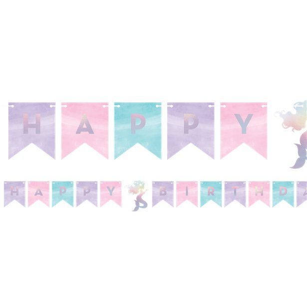 Mermaid Shine Iridescent Happy Birthday Bunting - 1.6m