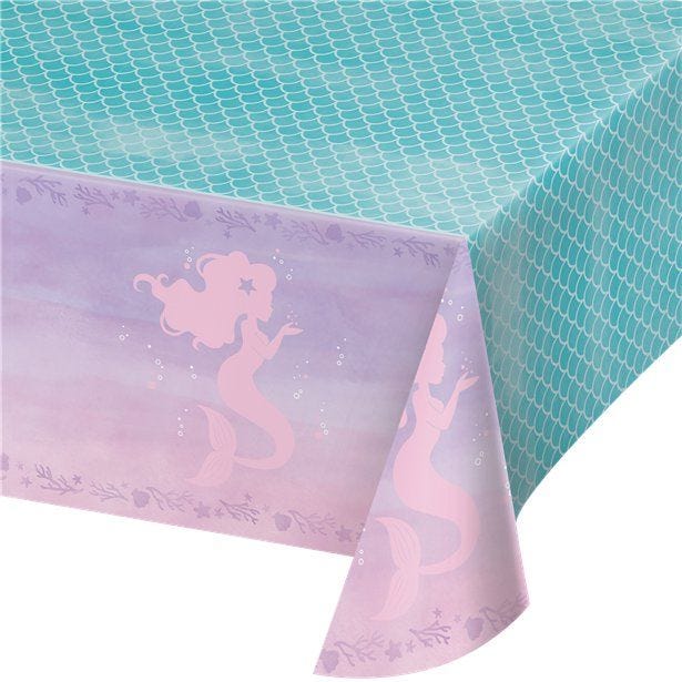 Mermaid Shine Plastic Tablecover - 1.4m x 2.6m