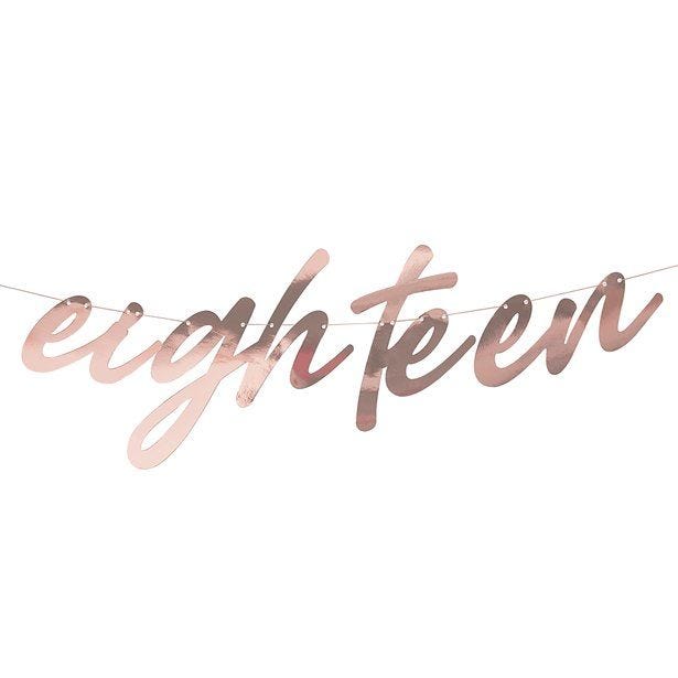 Mix It Up 'Eighteen' Rose Gold Paper Banner - 1.7m