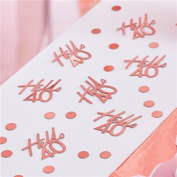 40th Rose Gold Birthday Confetti