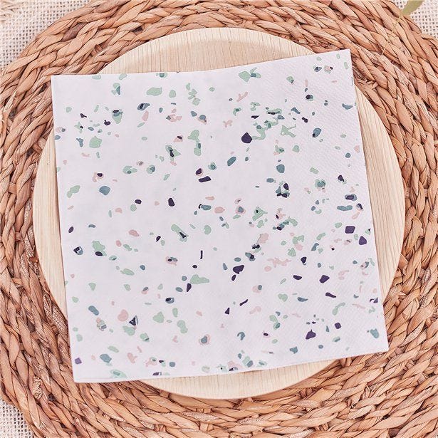 Mix It Up Mint Terrazzo Paper Napkins - 33cm (16pk)