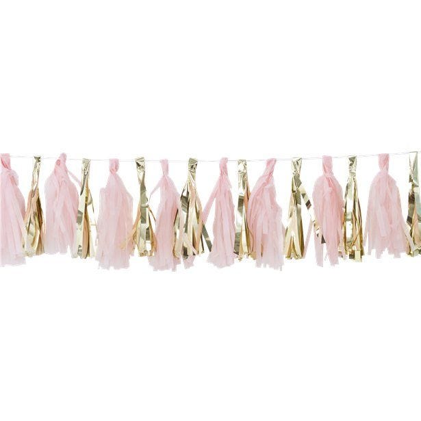 Oh Baby Pink & Gold Tassel Garland (16pk)