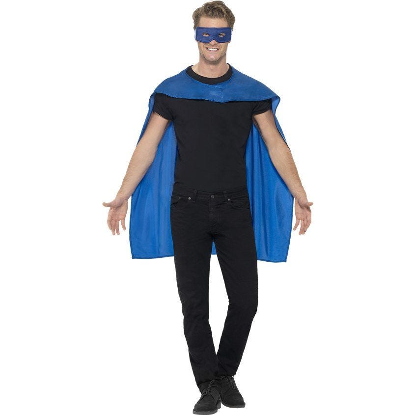 Blue Cape & Mask - Adult