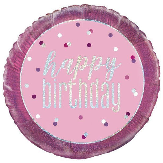 Pink 'Happy Birthday' Foil Balloon - 18"