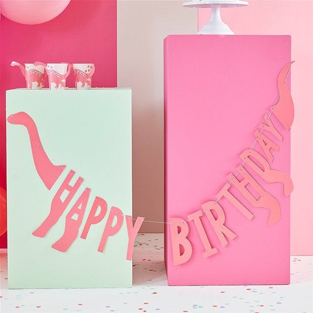 Party Like A Dinosaur Happy Birthday Bunting - 137cm