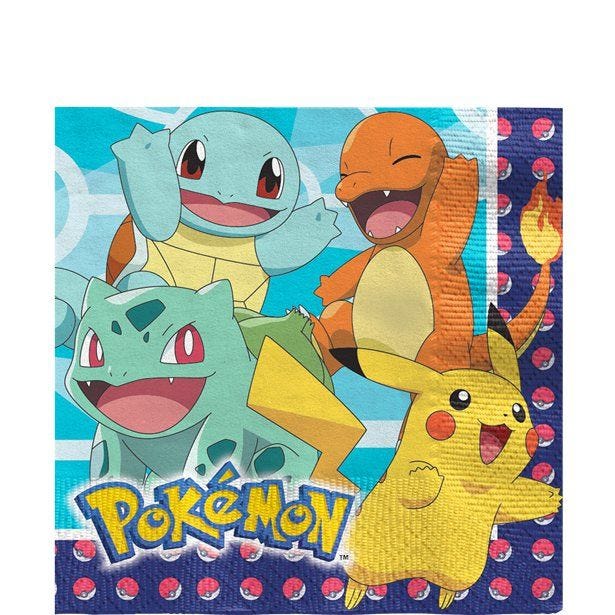 PokÃƒÂ©mon Paper Napkins - 33cm (16pk)