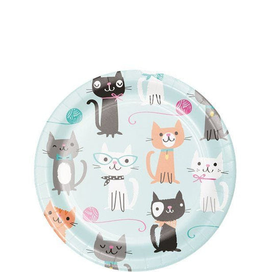 Purr-fect Party Paper Plates - 18cm (8pk)