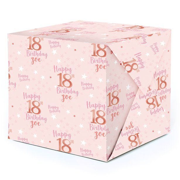 18th Birthday Glitz & Glamour Personalised Wrapping Paper - 62 x 100cm Sheet