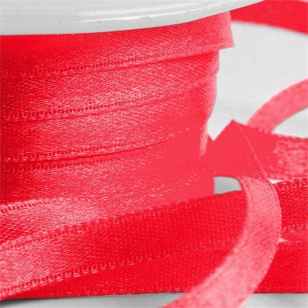 Red Satin Ribbon - 6mm (25m roll)