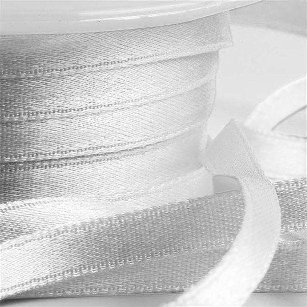 White Satin Ribbon - 6mm (25m roll)