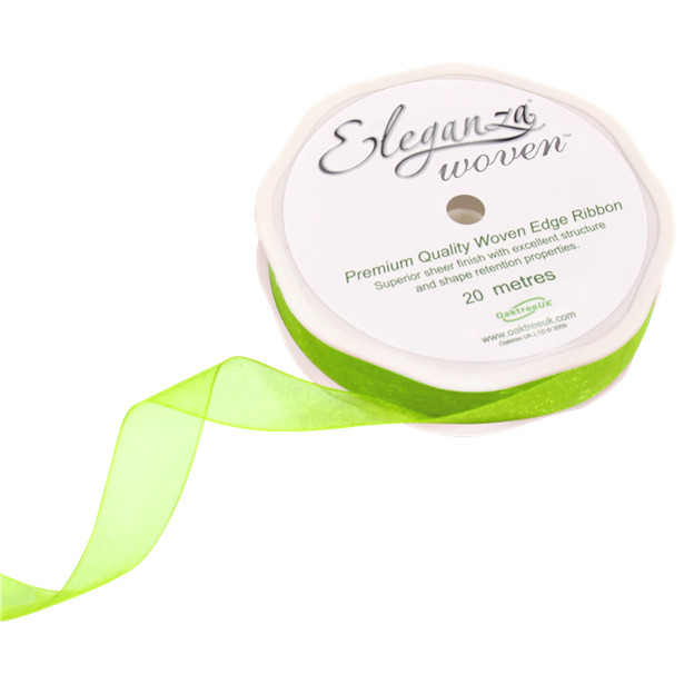 Lime Green Organza Ribbon - 20m