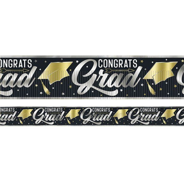 Graduation Foil Fringe Banner - 3.65m