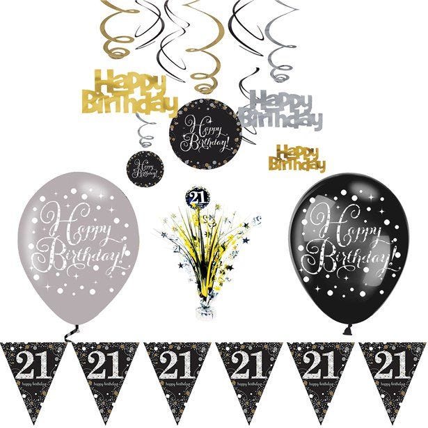 Sparkling Celebration 21st Decoration Kit - Deluxe