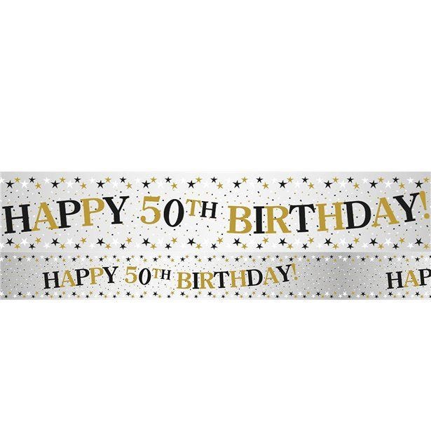 Sparkling Celebration 50th Foil Banner - 2.7m