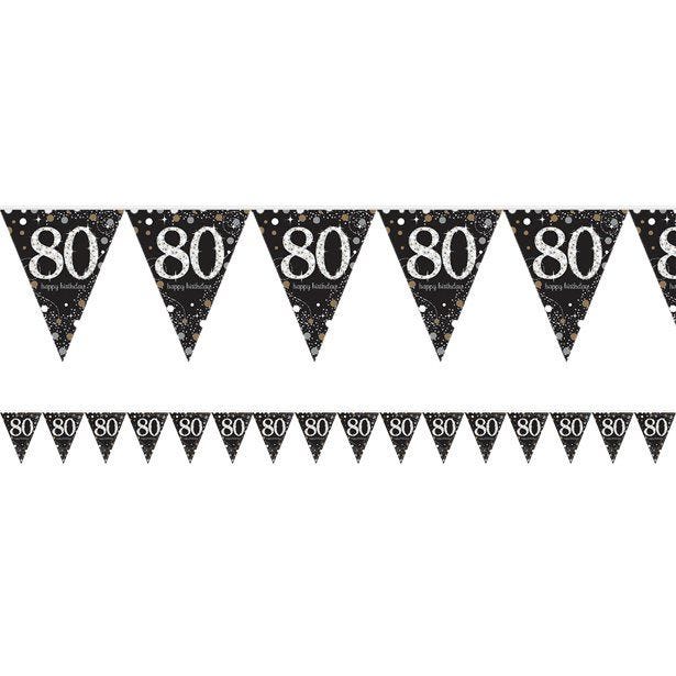 Sparkling Celebration 80th Foil Bunting - 4m