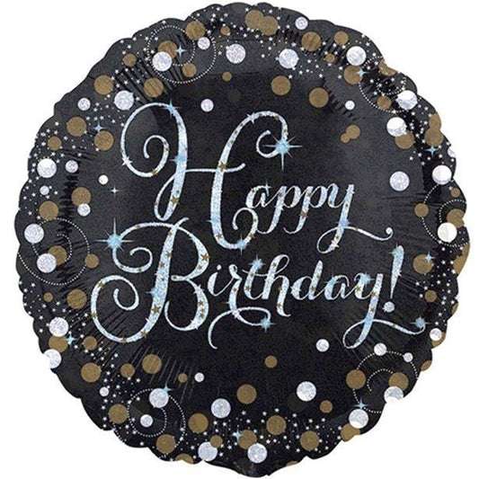 Happy Birthday Gold Sparkling Celebration Balloon - 18" Foil