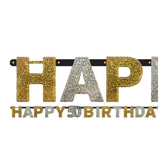 Sparkling Celebration 50th Birthday Letter Banner - 2m