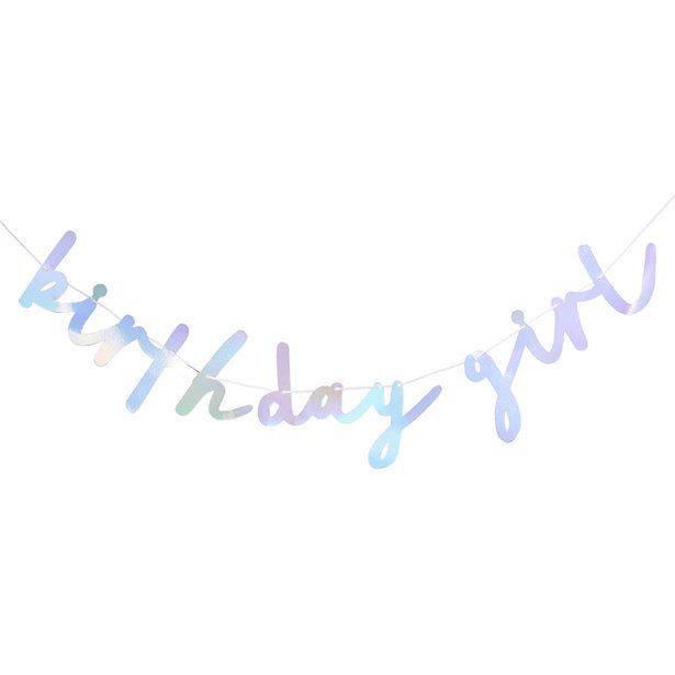 Iridescent 'Birthday Girl' Paper Banner - 2m