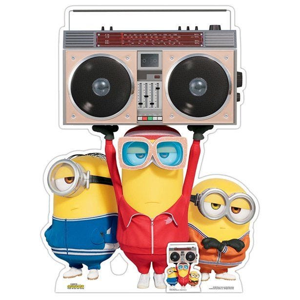 Minions 2 Boombox Group Medium Cardboard Cutout - 121cm