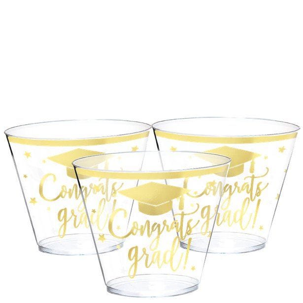 Graduation Plastic Tumblers - 266ml (30pk)