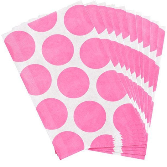 New Pink Polka Dot Paper Sweet Bags - 17cm (10pk)