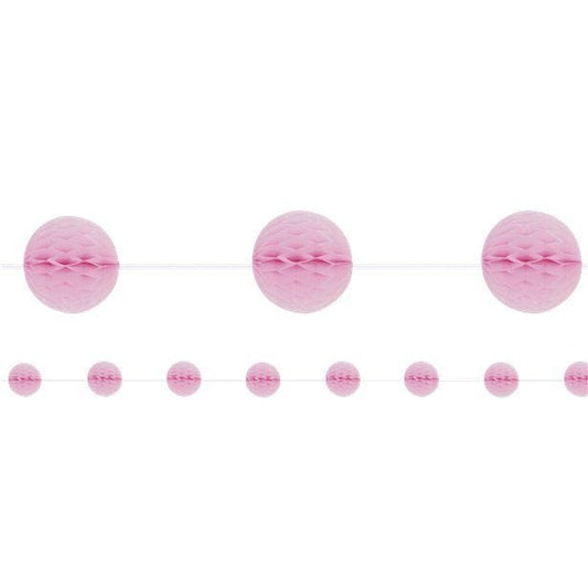 Baby Pink Honeycomb Garland Decoration - 2.1m