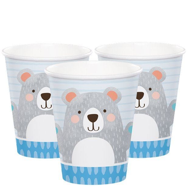 Birthday Bear Cups - 256ml (8pk)