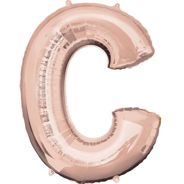 Rose Gold Letter C Air Filled Balloon - 16" Foil