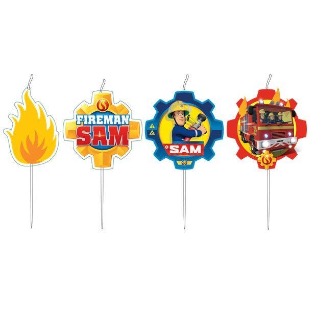 Fireman Sam Mini Candles - 6cm (4pk)