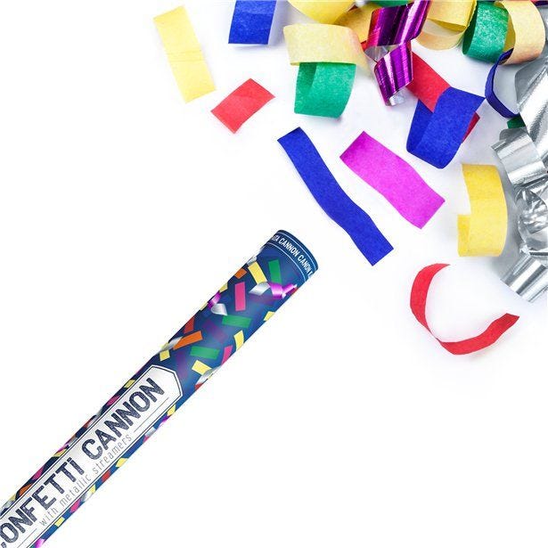 Multi Coloured Confetti Cannon - 20cm