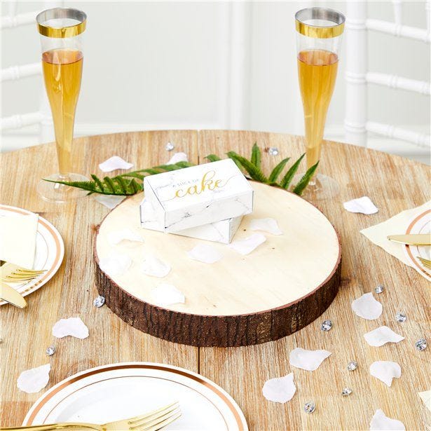 Wooden Slice Table Centrepiece - 22cm