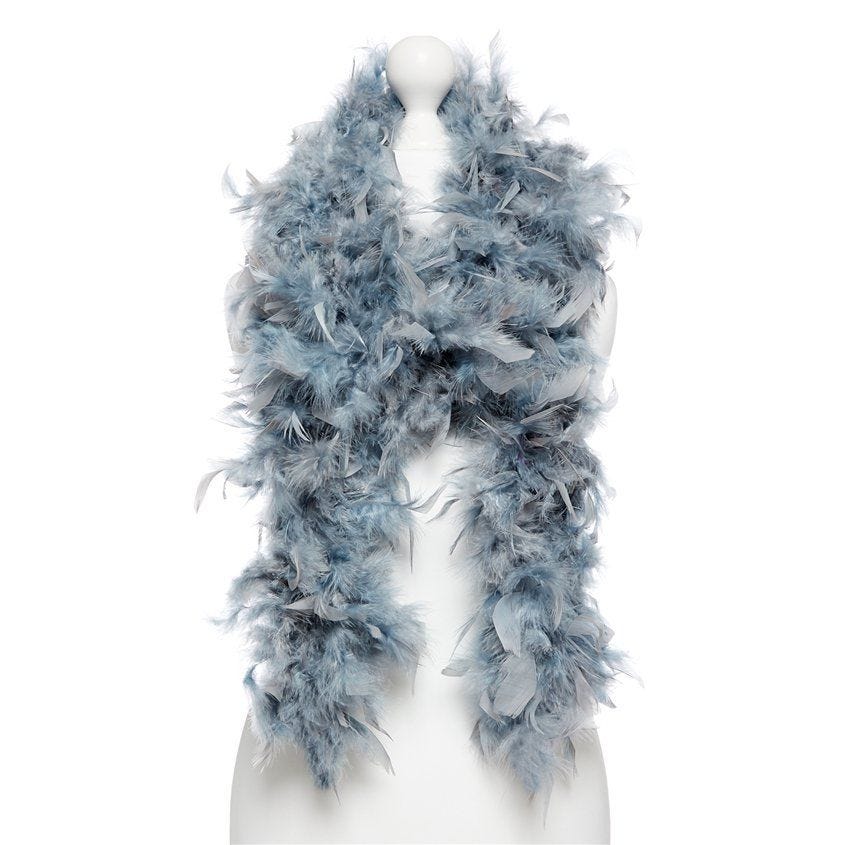 Deluxe Grey Feather Boa -180cm